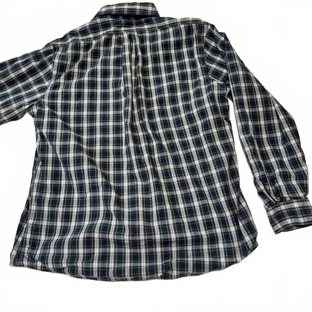 Brooks Brothers Men's Large Button Up Long Sleeve Blue Green Plaid Lined - Picture 2 of 9